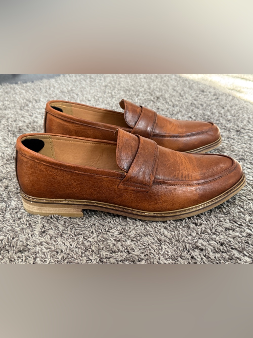Classic Tan Leather Penny Loafers for Men